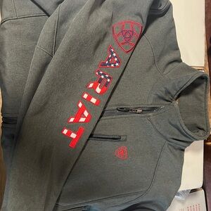 Ariat Charcoal Jacket with Vibrant Red Accents
